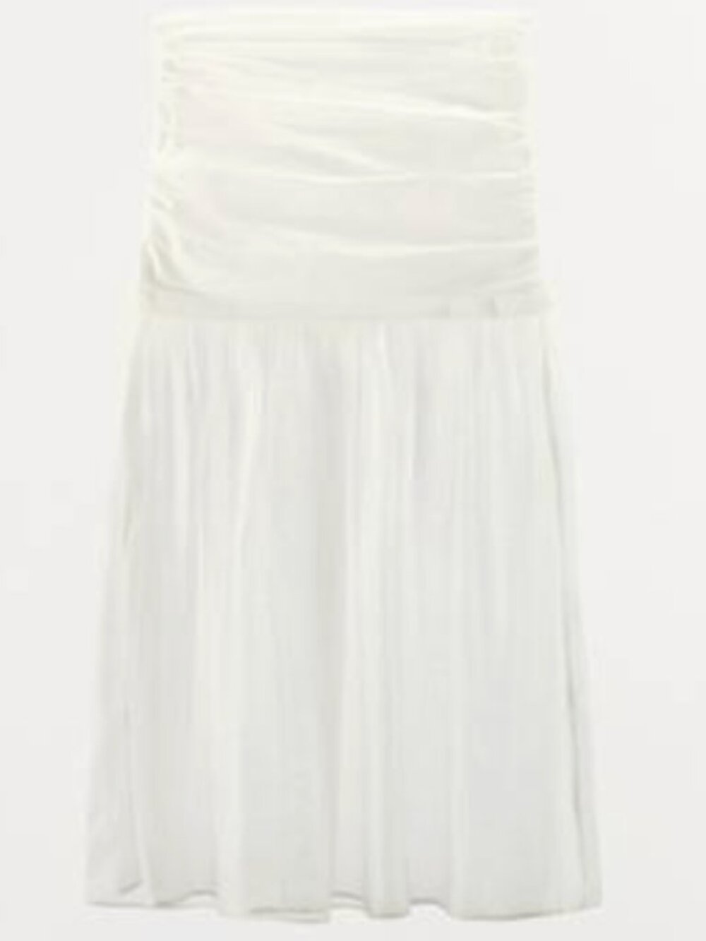 Zara White Linen Chiffon Skirt